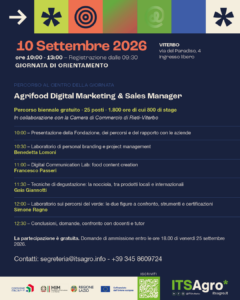Open Day: Il 10 settembre porte aperte all’ITS Agro di Viterbo ITS_OpenDay_social_4x5_02